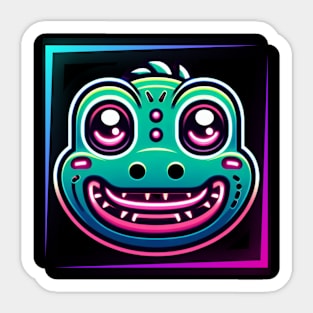 glitch gator art Sticker